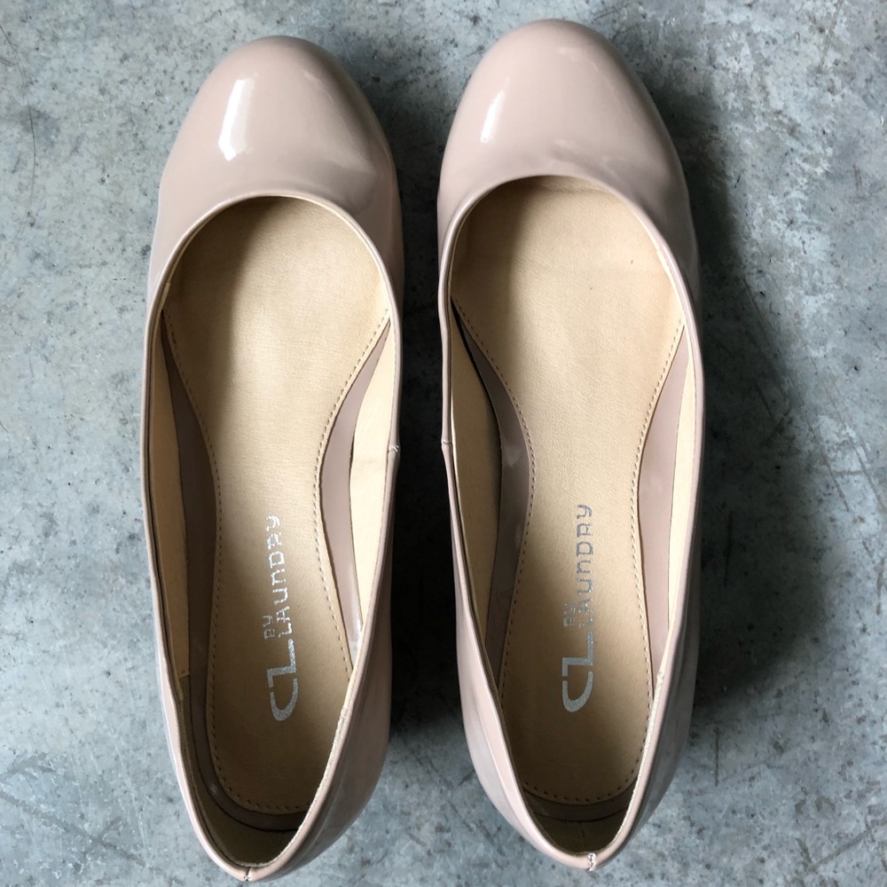 Nude Wedge Heel Shoes
